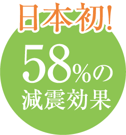 日本初!58%の減震効果